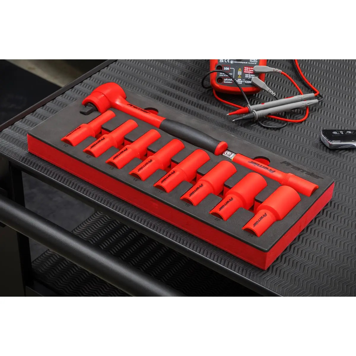Sealey Premier Insulated Socket Set with Tool Tray 10pc 1/2"Sq Drive - VDE Approved - Image 2