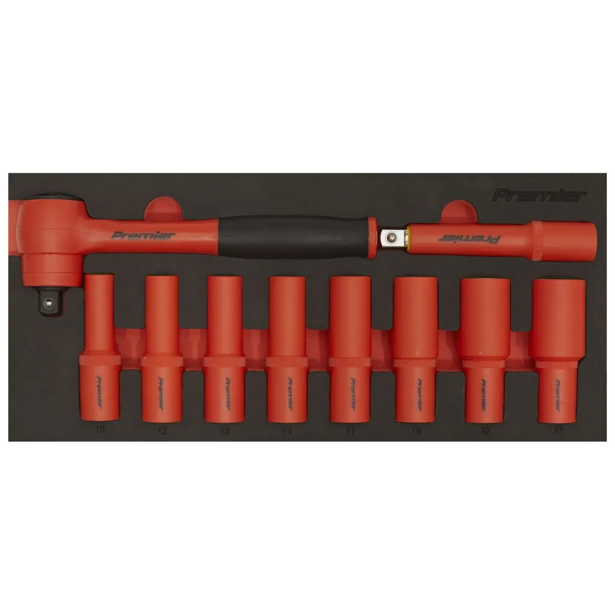 Sealey Premier Insulated Socket Set with Tool Tray 10pc 1/2"Sq Drive - VDE Approved - Image 8