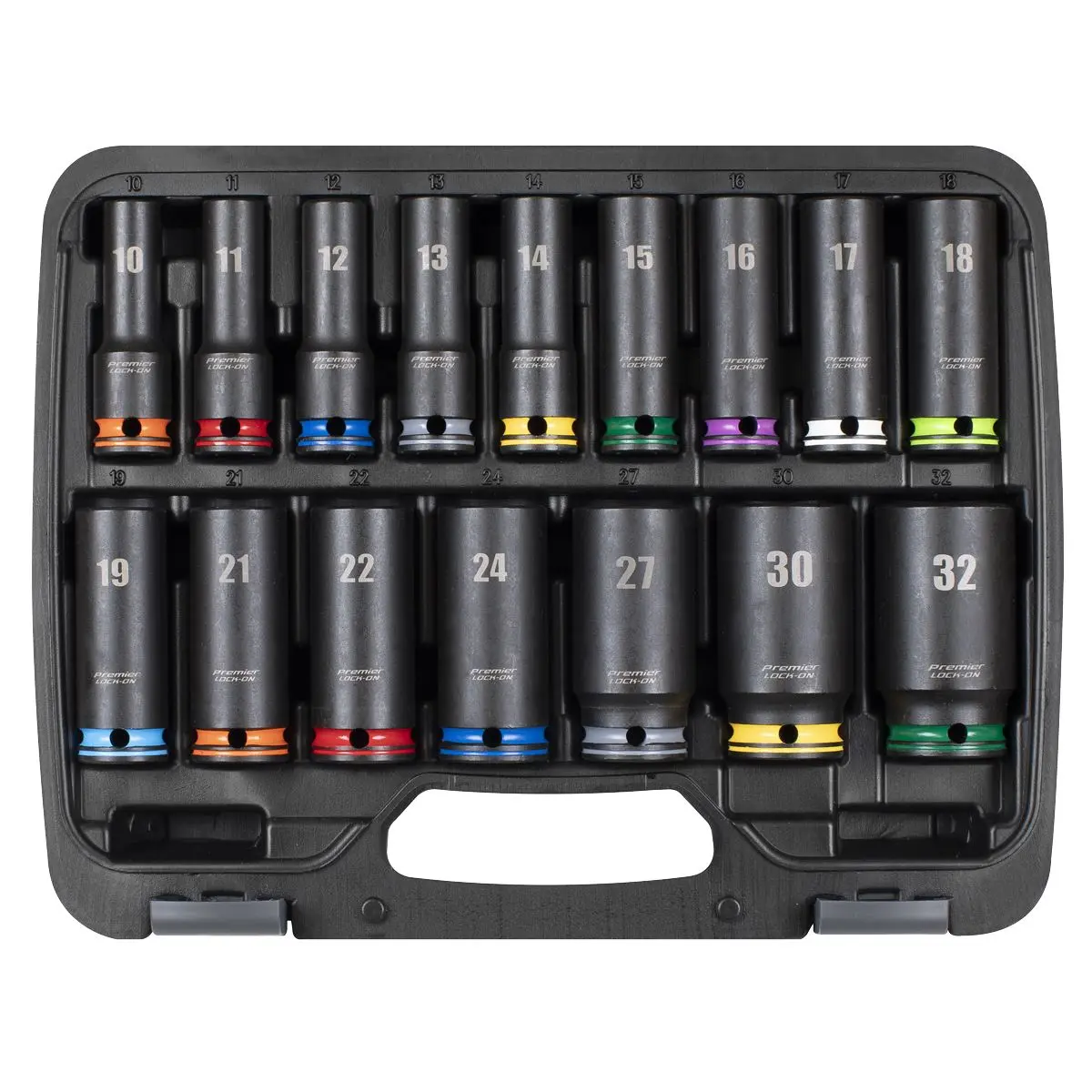 Sealey Premier Lock-On™ Deep Impact Socket Set 1/2"Sq Drive 16pc - Image 4