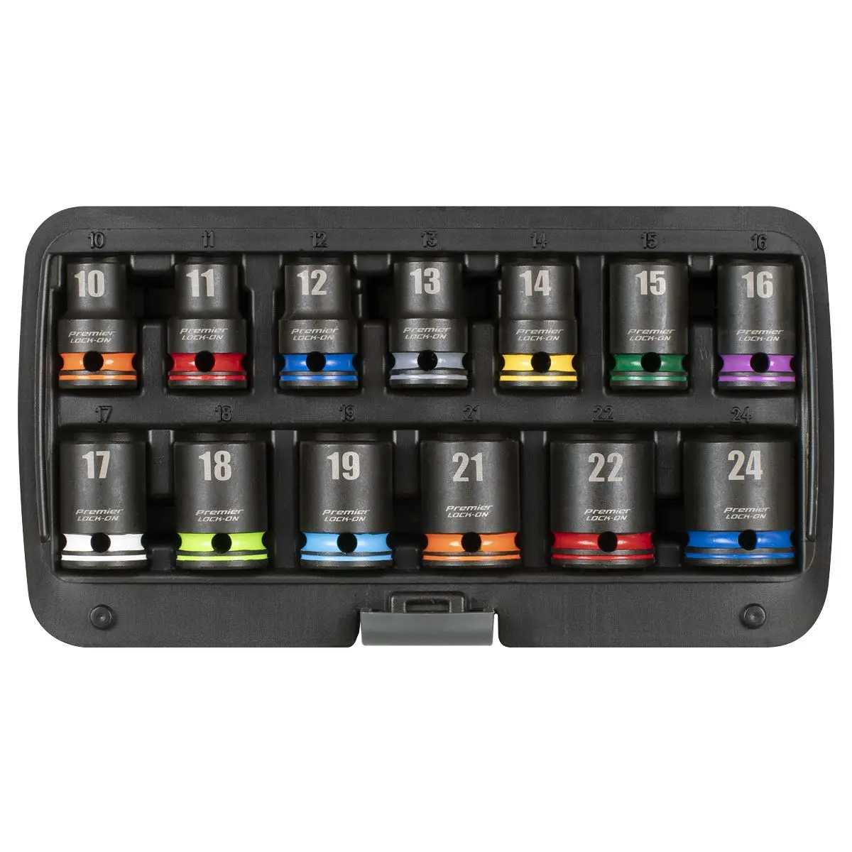 Sealey Premier Lock-On™ Impact Socket Set 13pc 1/2"Sq Drive 6pt Metric - Image 3