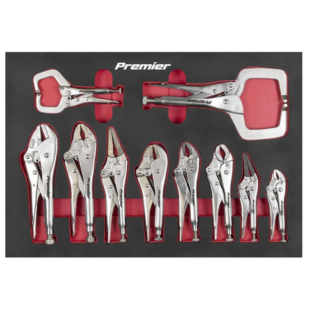 Sealey Premier Locking Pliers Set with Foam Tray 10pc - Image 7