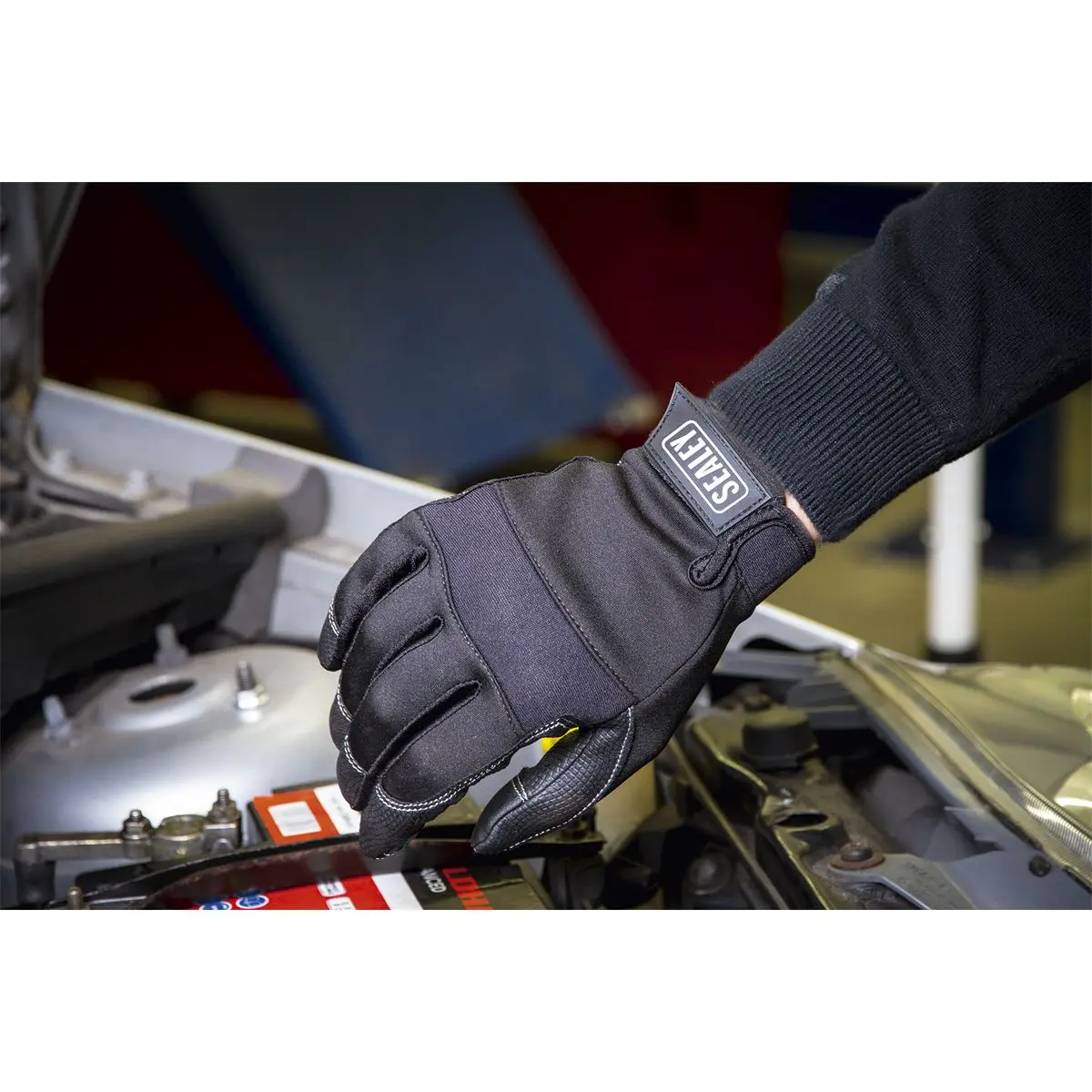 Sealey Premier Mechanic's Gloves Light Palm Tactouch - Large - Image 2