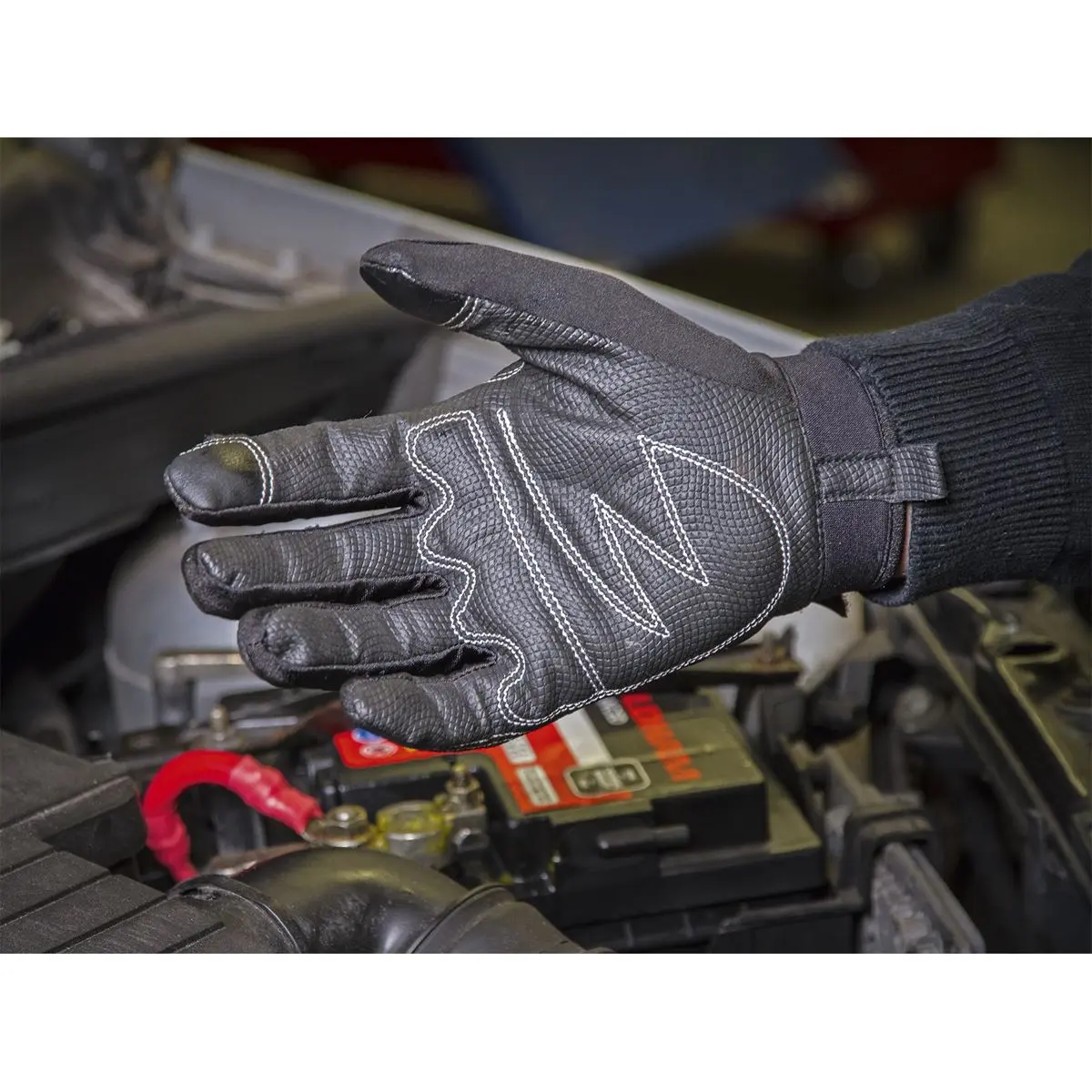Sealey Premier Mechanic's Gloves Light Palm Tactouch - Large - Image 3
