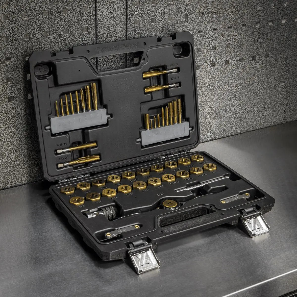 Sealey Premier Metric & SAE/Imperial Titanium Coated Hexagonal Tap & Die Set 46pc - Image 2