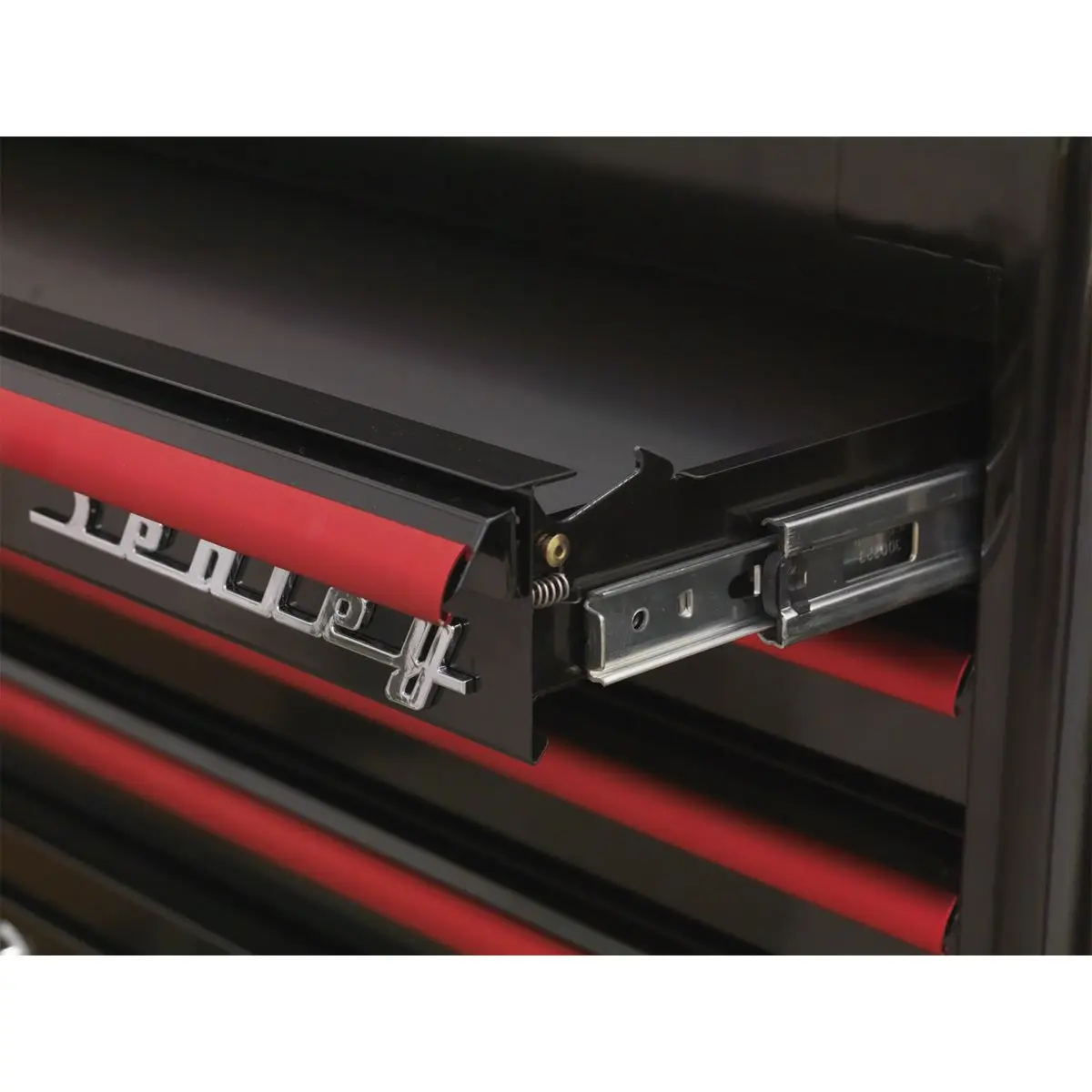 Sealey Premier Mid-Box Tool Chest 2 Drawer Retro Style - Black with Red Anodised Drawer Pulls - Image 6