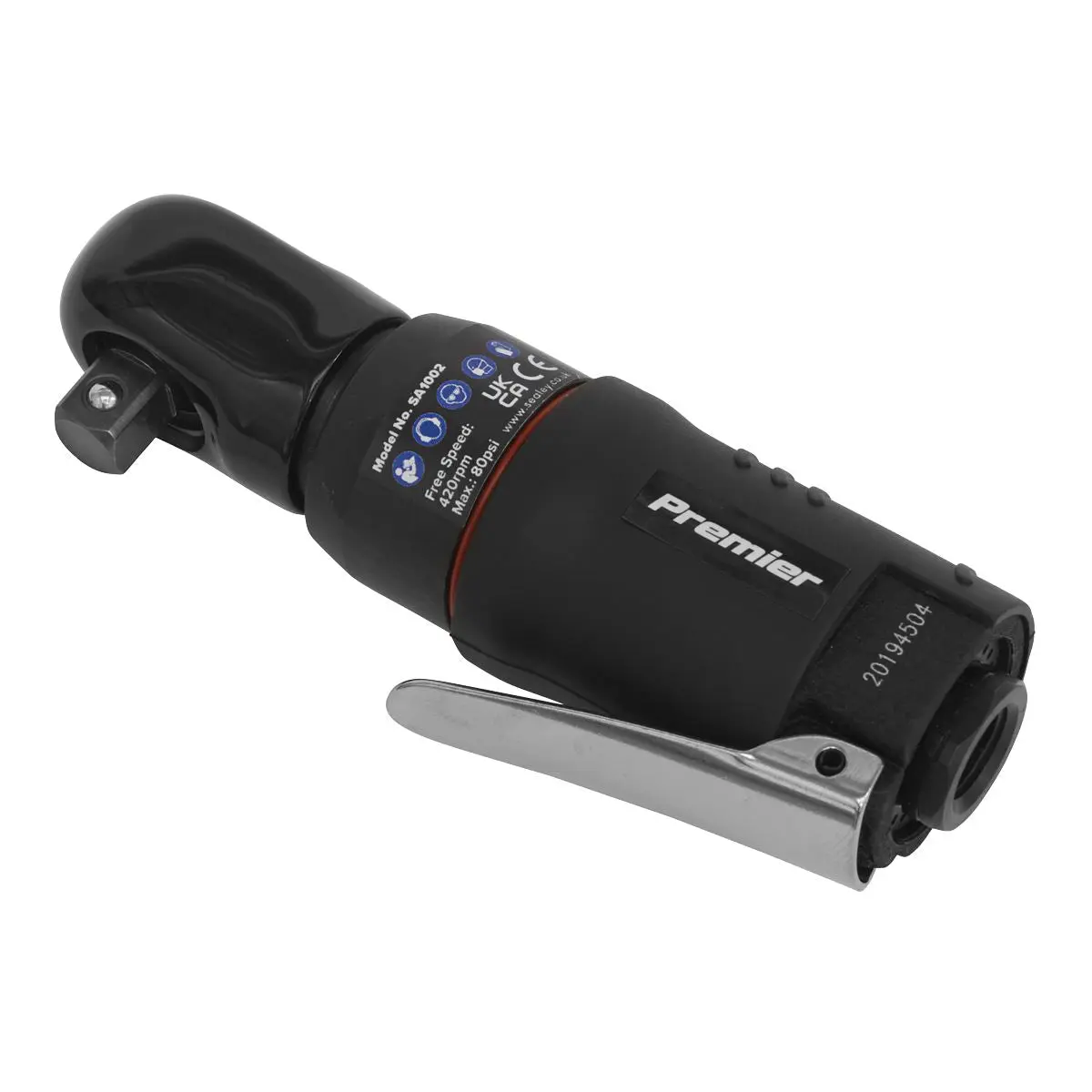 Sealey Premier Mini Air Ratchet Wrench 3/8"Sq Drive - Image 2