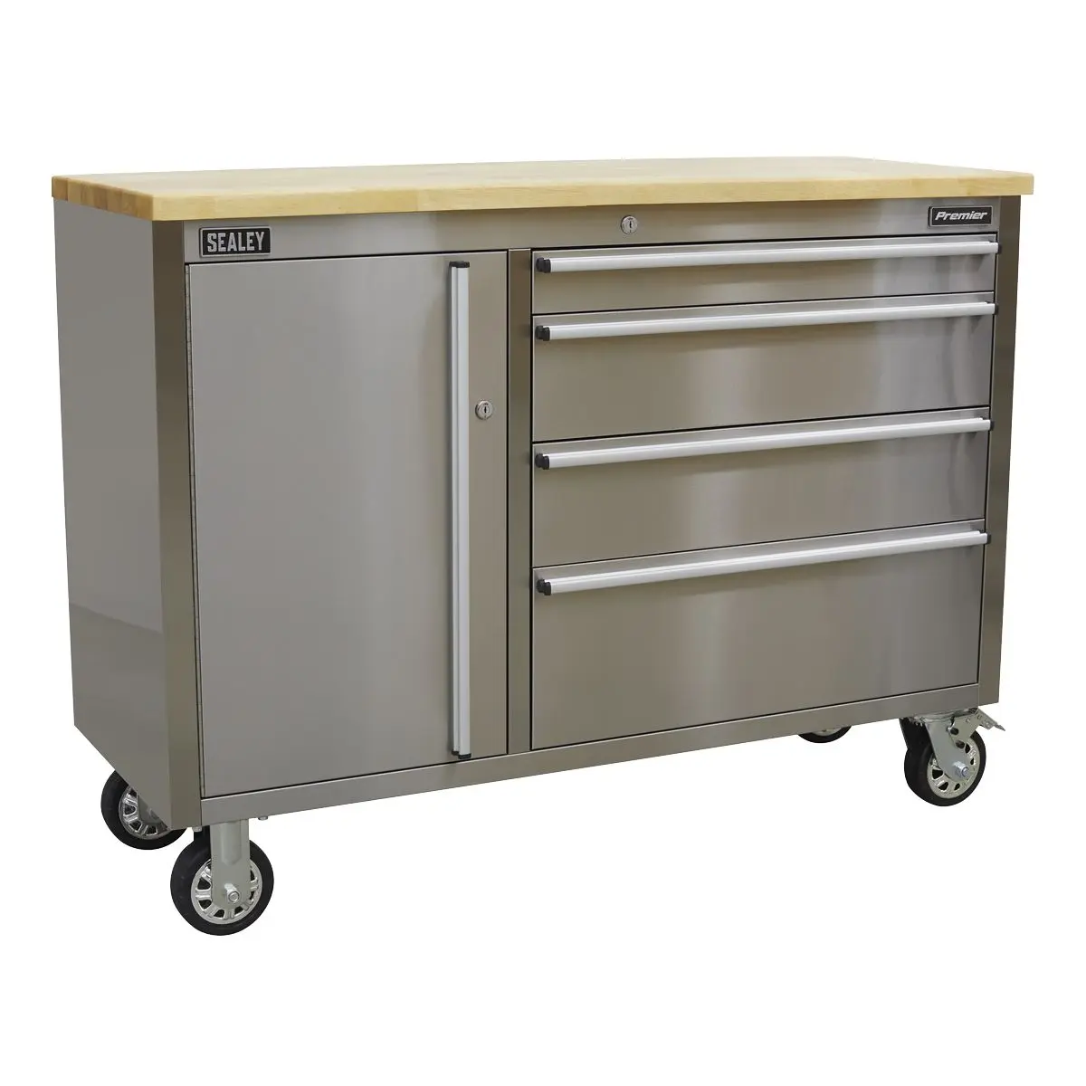 Sealey Premier Mobile Stainless Steel Tool Cabinet 4 Drawer