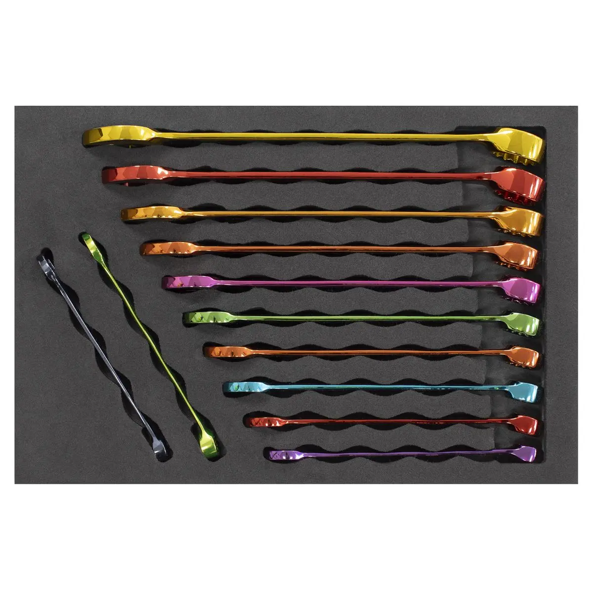 Sealey Premier Multi-Coloured Combination Spanner Set 12pc - Image 4