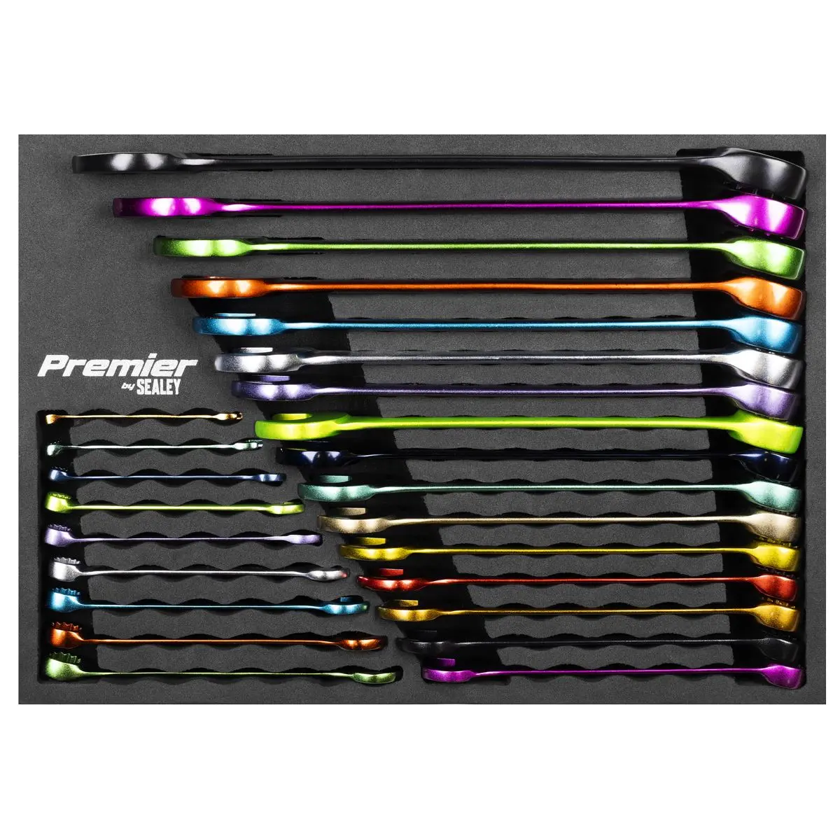 Sealey Premier Multi-Coloured Combination Spanner Set 25pc - Image 2