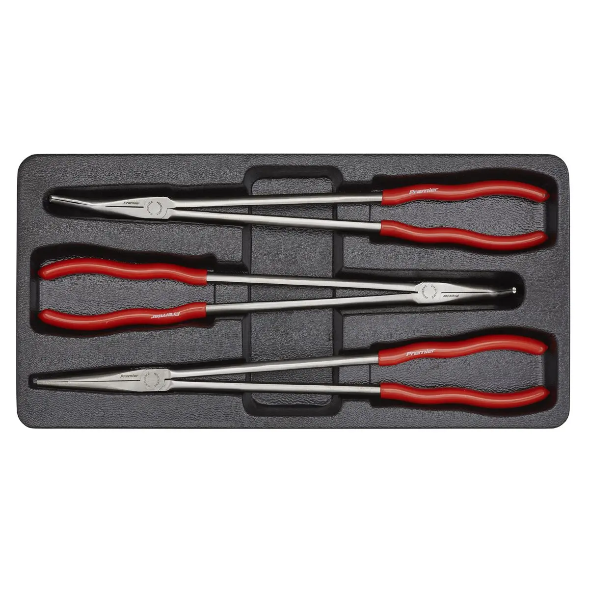 Sealey Premier Needle Nose Pliers Set 3pc Extra-Long 400mm - Image 2