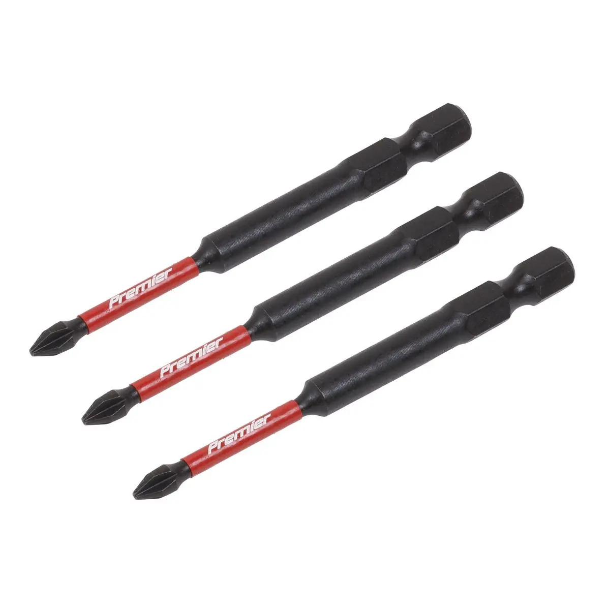 Sealey Premier Phillips #1 Impact Power Tool Bits 75mm - 3pc - Image 2