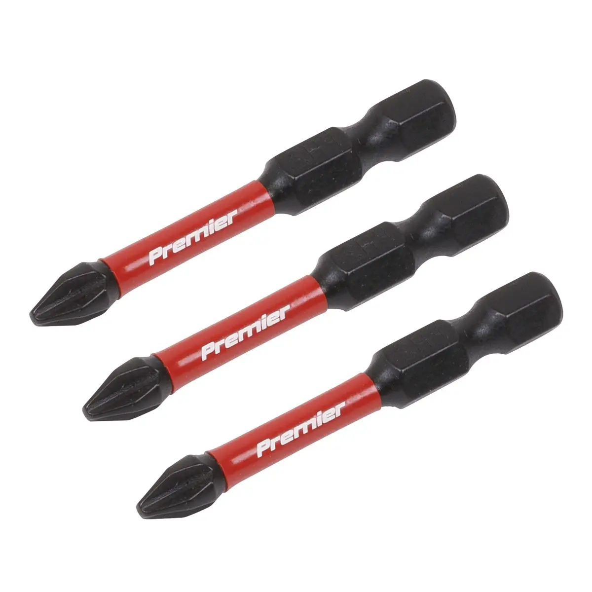 Sealey Premier Phillips #2 Impact Power Tool Bits 50mm - 3pc - Image 2