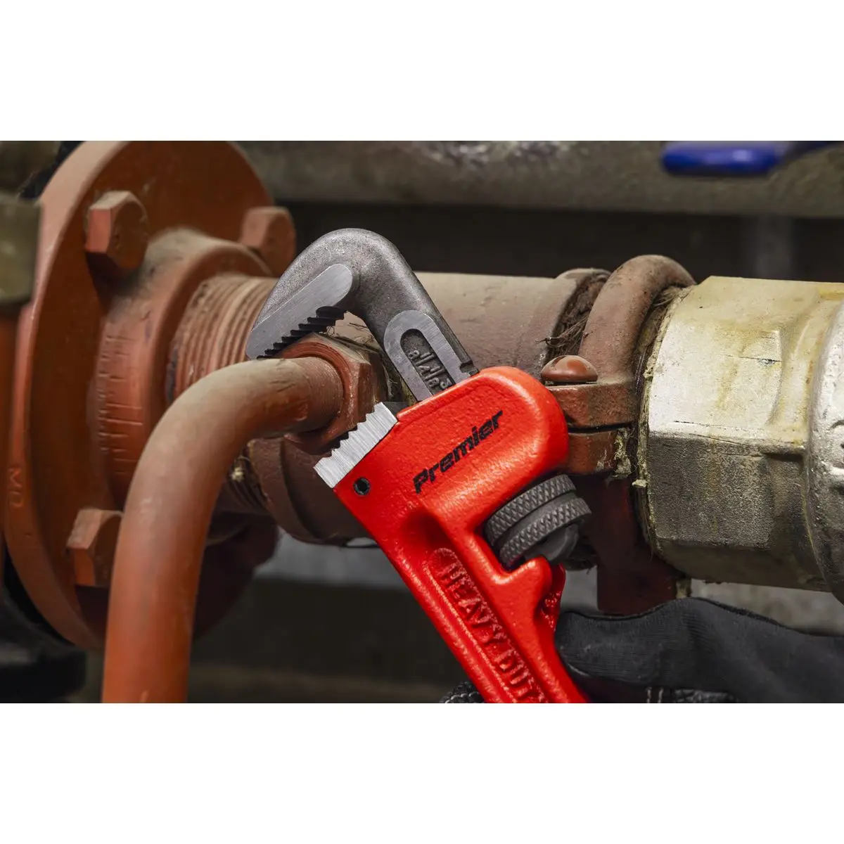 Sealey Premier Cast Steel Pipe Wrench European Pattern 200mm - Image 6