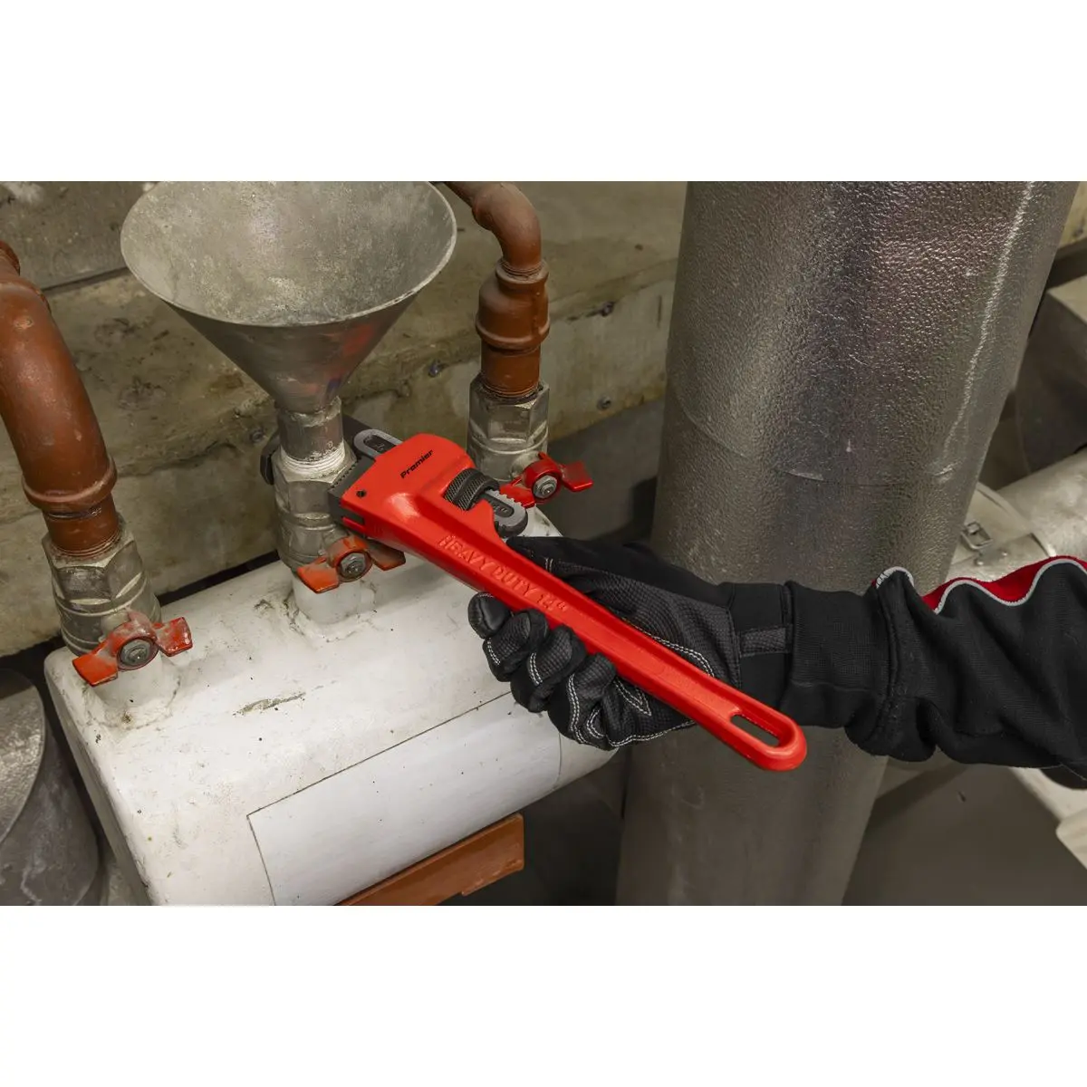 Sealey Premier Cast Steel Pipe Wrench European Pattern 350mm - Image 6