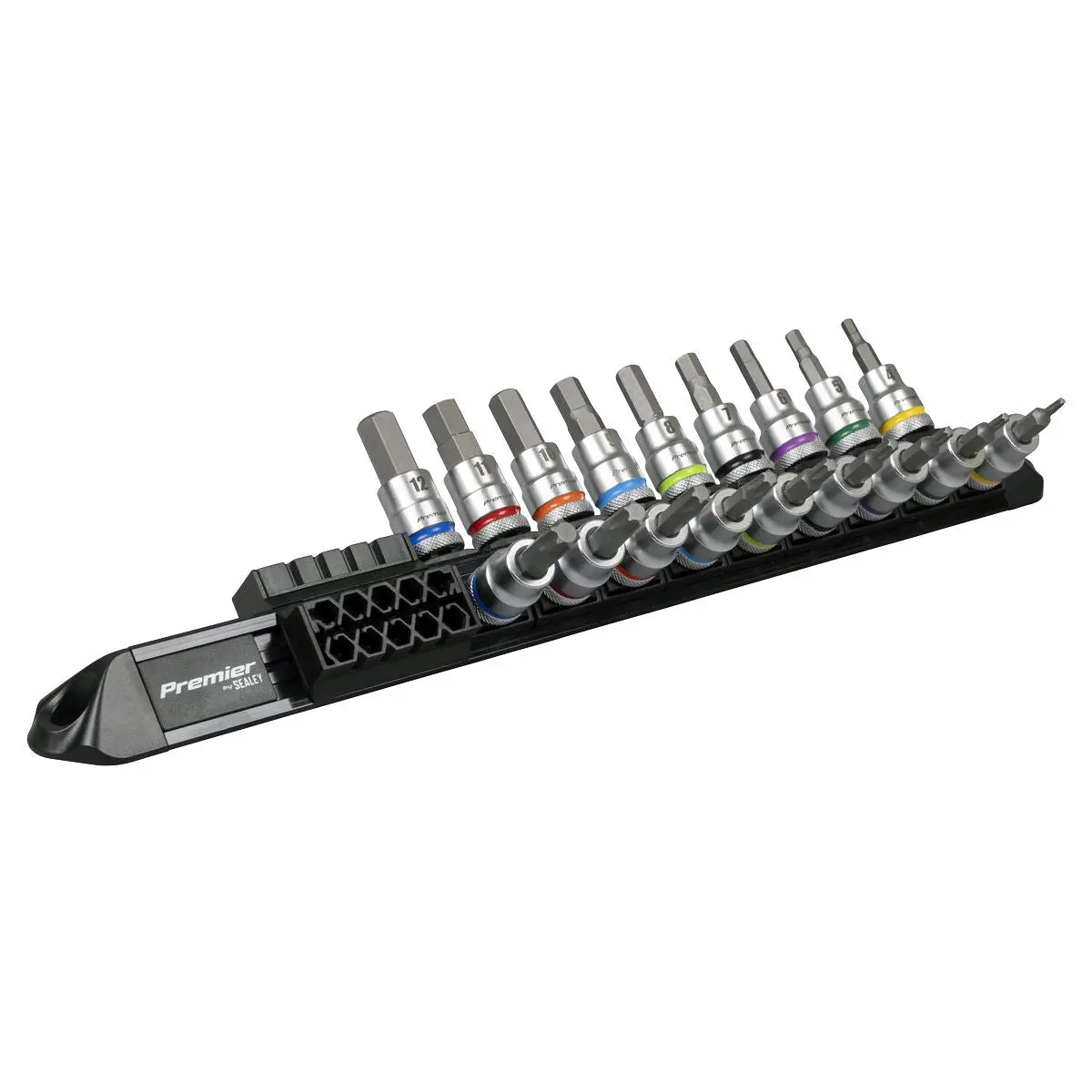 Sealey Premier Platinum Series Hex & TRX-Star* Socket Bit Set 3/8"Sq Drive 18pc