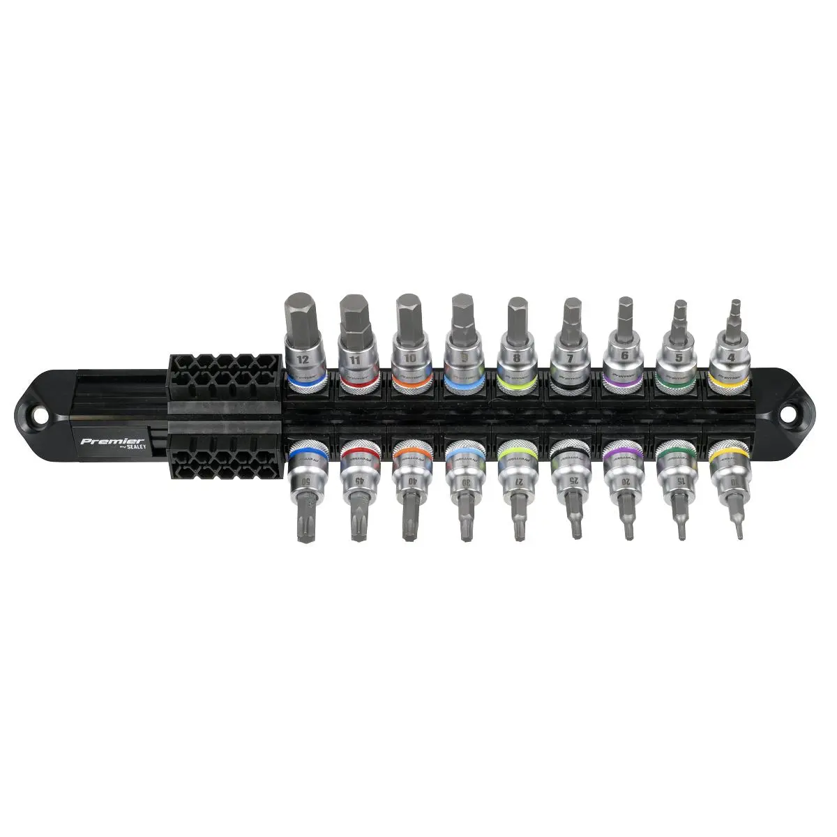 Sealey Premier Platinum Series Hex & TRX-Star* Socket Bit Set 3/8"Sq Drive 18pc - Image 6