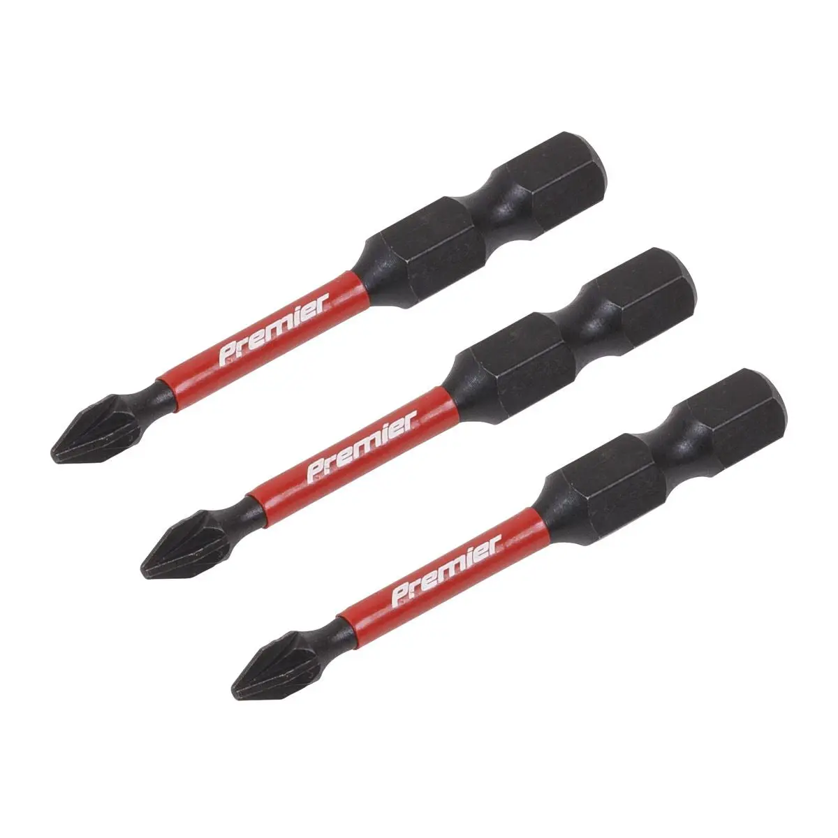 Sealey Premier Pozi #1 Impact Power Tool Bits 50mm - 3pc - Image 2