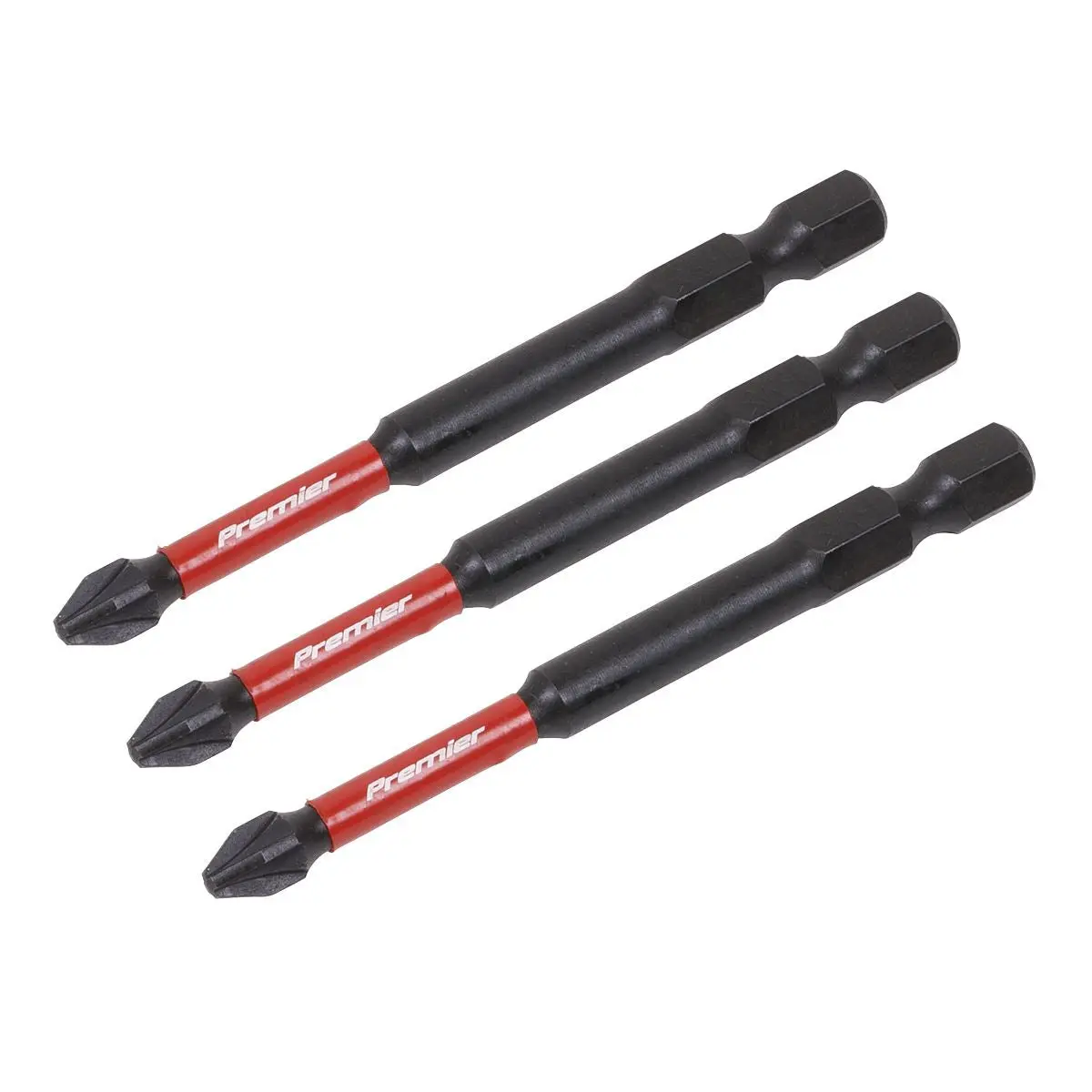 Sealey Premier Pozi #2 Impact Power Tool Bits 75mm - 3pc - Image 2
