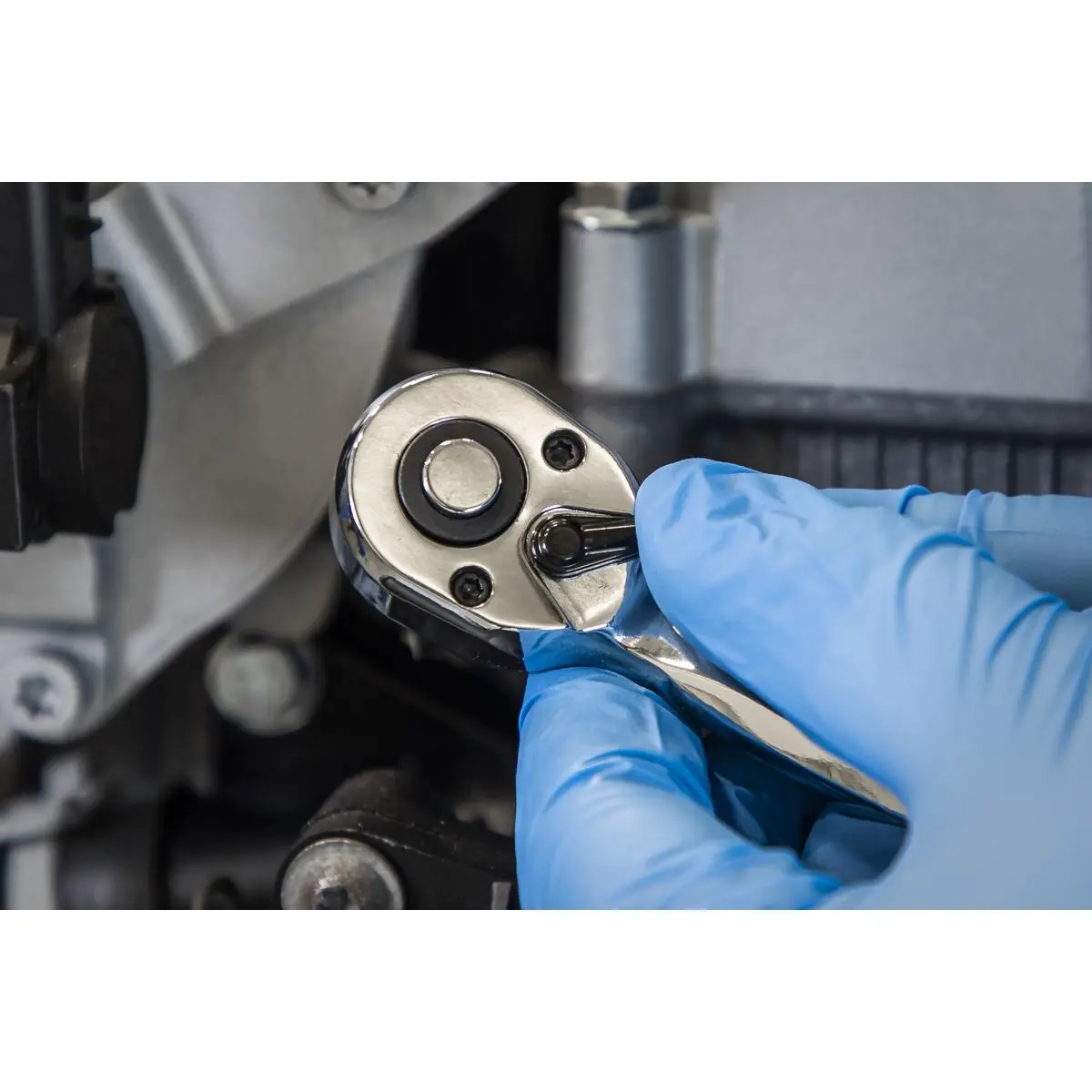 Sealey Premier Ratchet Wrench 1/4"Sq Drive Offset with Flip Reverse - Image 5