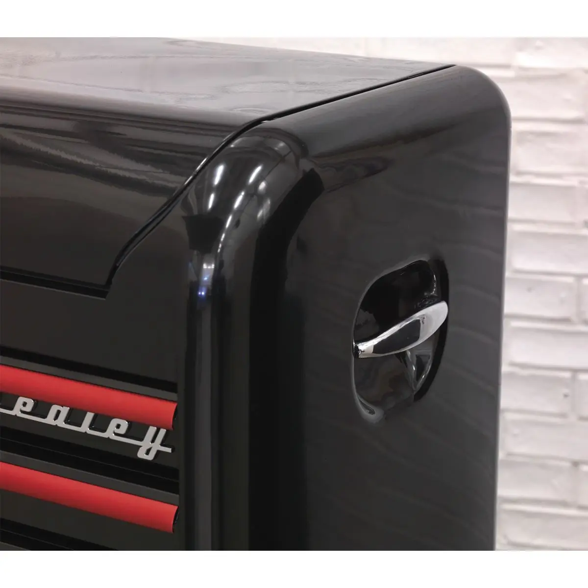 Sealey Premier Retro Style Wide Topchest & Rollcab Combination 10 Drawer-Black with Red Anodised Drawer Pulls - Image 6