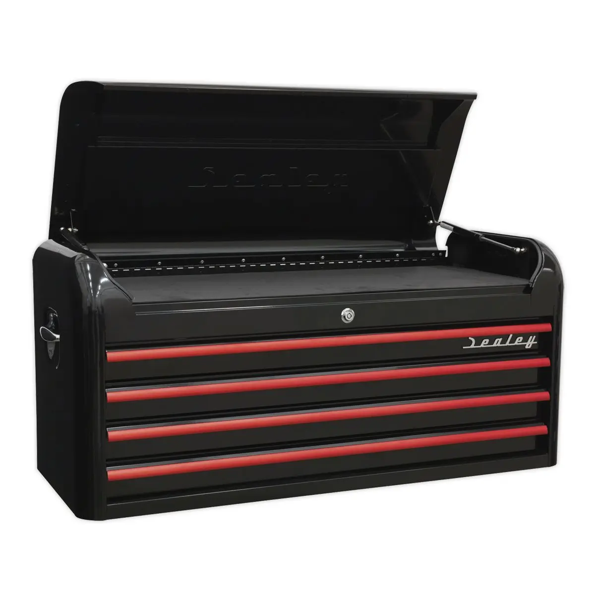 Sealey Premier Retro Style Wide Topchest & Rollcab Combination 10 Drawer-Black with Red Anodised Drawer Pulls - Image 8