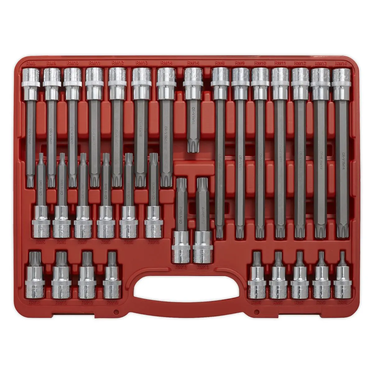 Sealey Premier Ribe Socket Bit Set 32pc 1/2"Sq Drive - Image 4