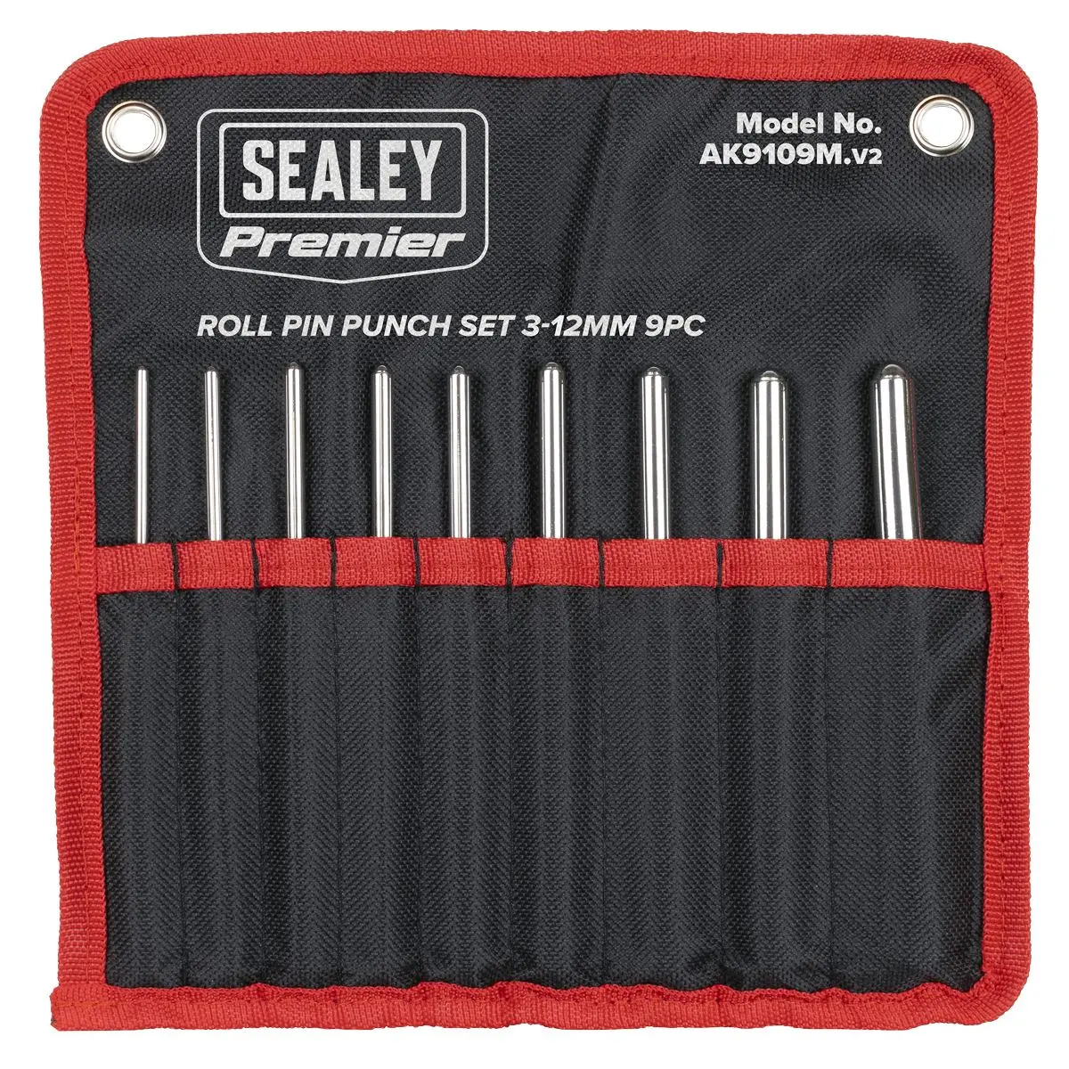 Sealey Premier Roll Pin Punch Set 3-12mm 9pc - Image 3