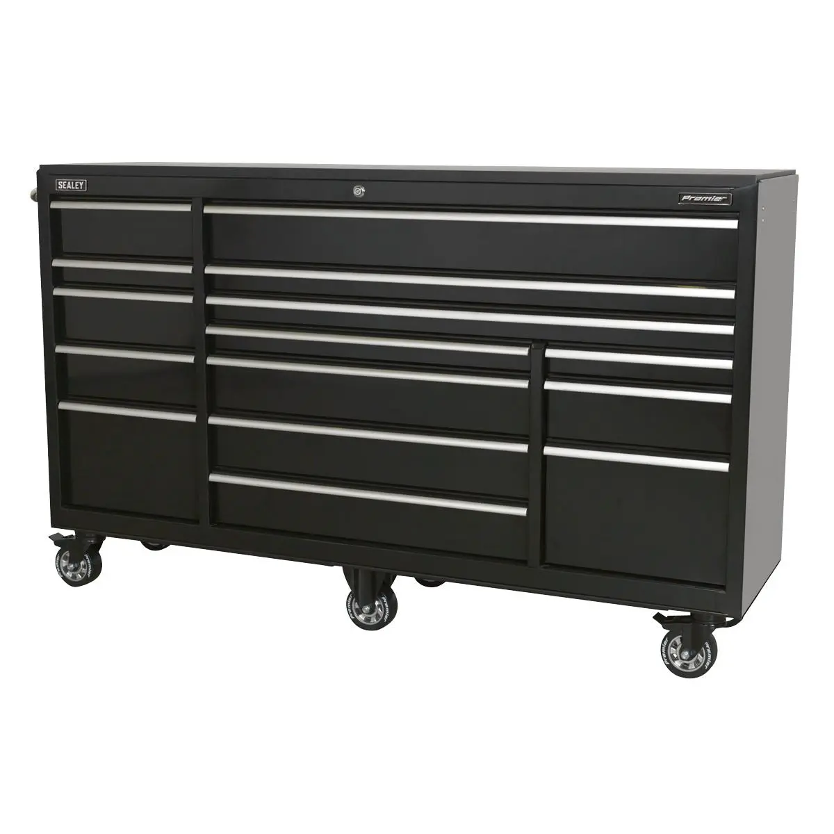 Sealey Premier Rollcab 15 Drawer 1845mm Extra-Wide Heavy-Duty Black - Image 4