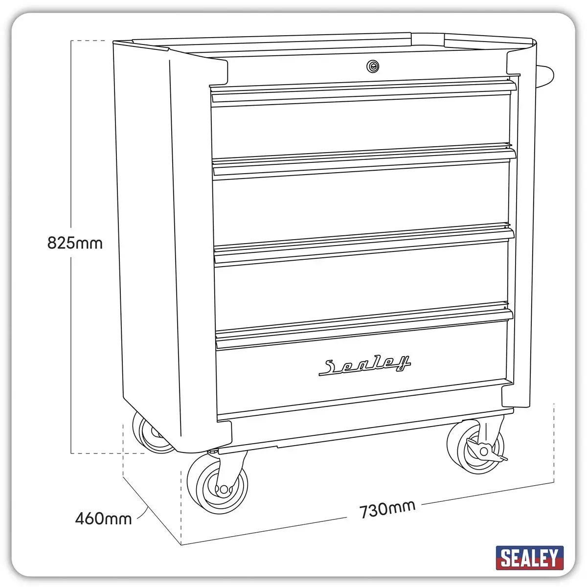 Sealey Premier Rollcab 4 Drawer Retro Style - Image 9
