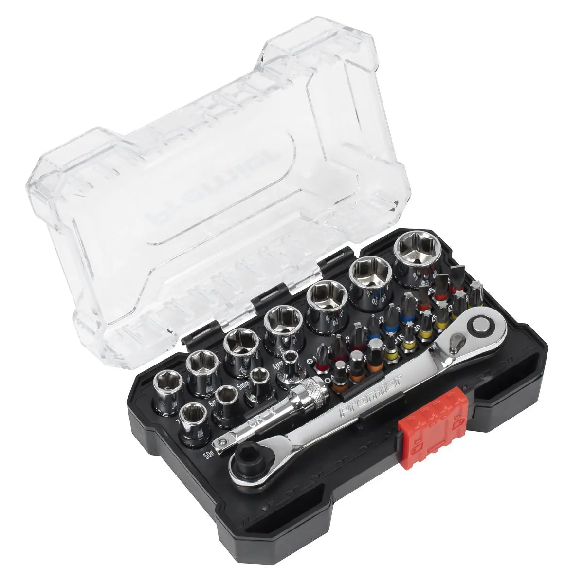 Sealey Premier Socket & Bit Set 1/4"Sq Drive Colour-Coded 31pc