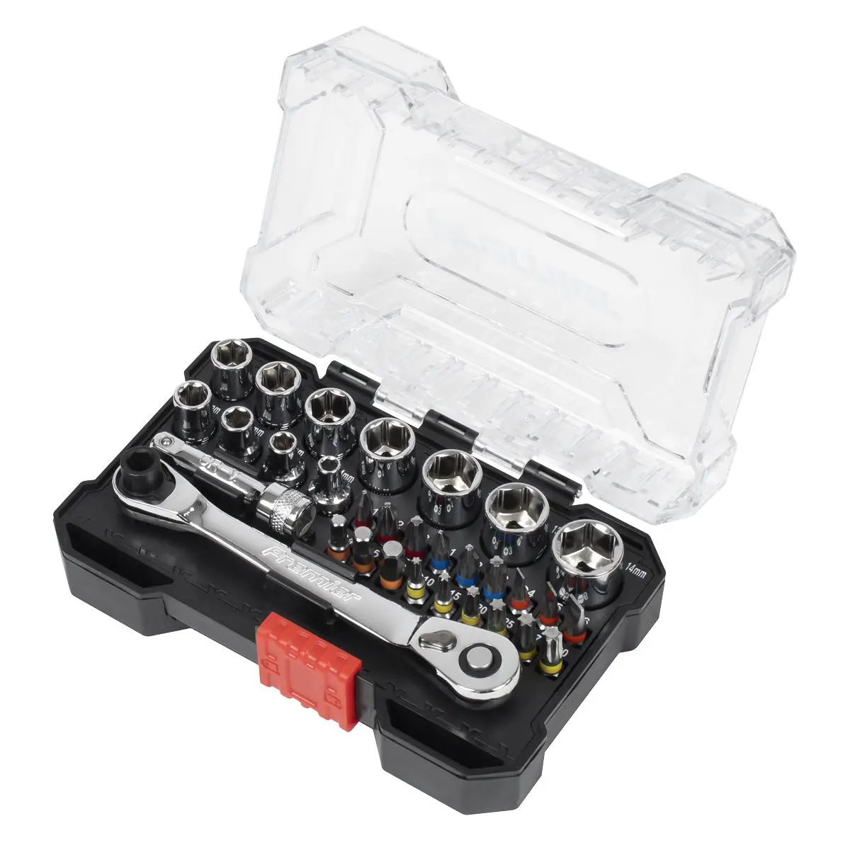 Sealey Premier Socket & Bit Set 1/4"Sq Drive Colour-Coded 31pc - Image 6