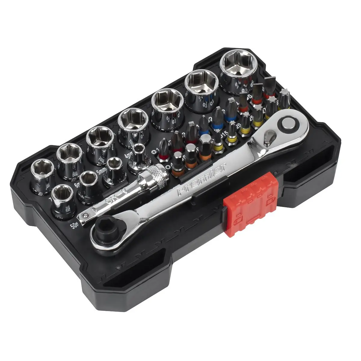Sealey Premier Socket & Bit Set 1/4"Sq Drive Colour-Coded 31pc - Image 8