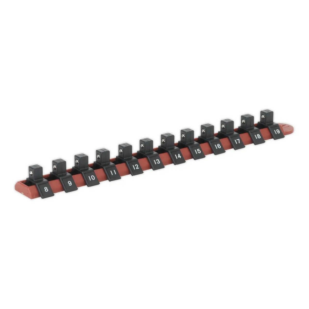 Sealey Premier Socket Retaining Rail with 12 Clips 3/8"Sq Drive - Image 3