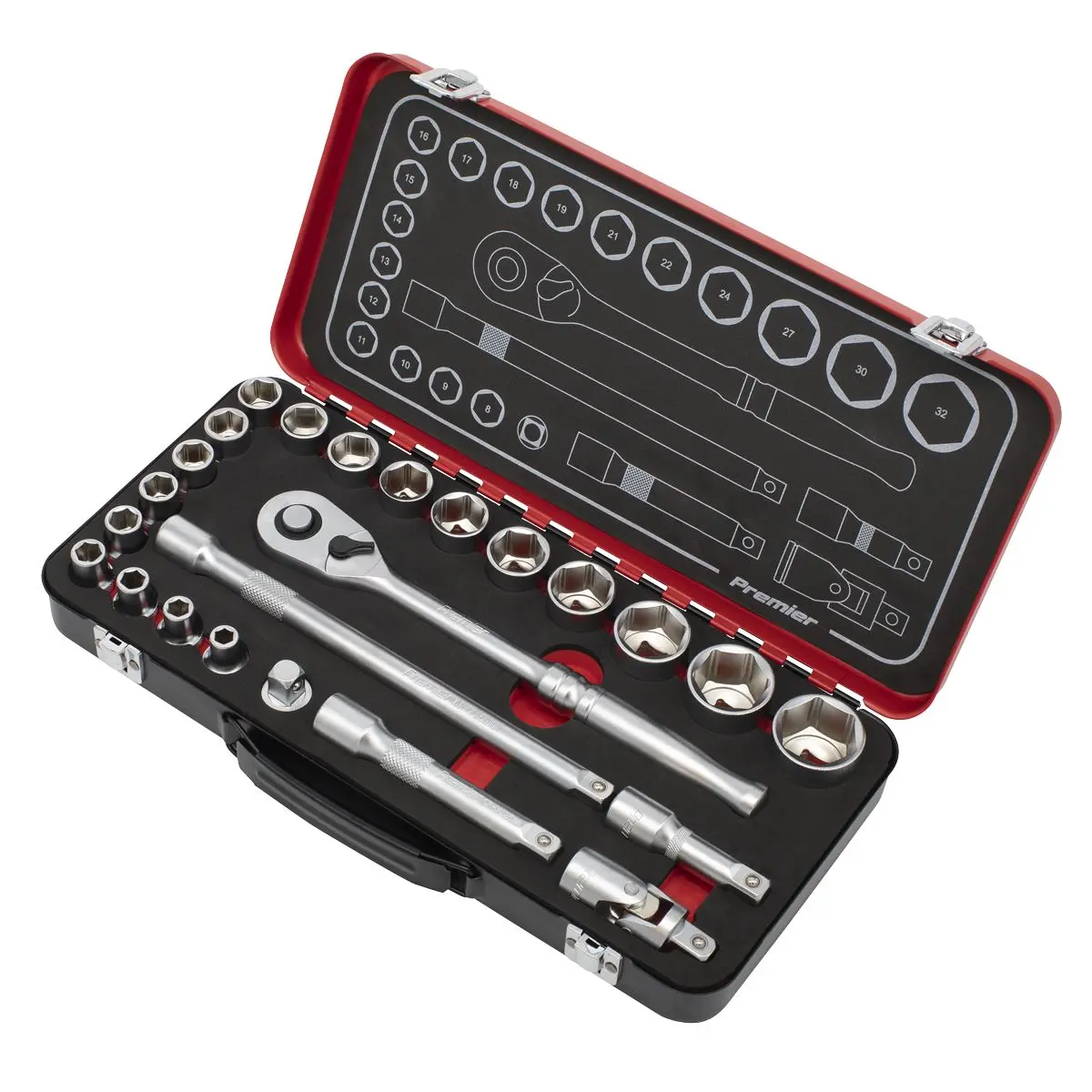 Sealey Premier Platinum Socket Set 1/2"Sq Drive 24pc - Premier Platinum - Image 2