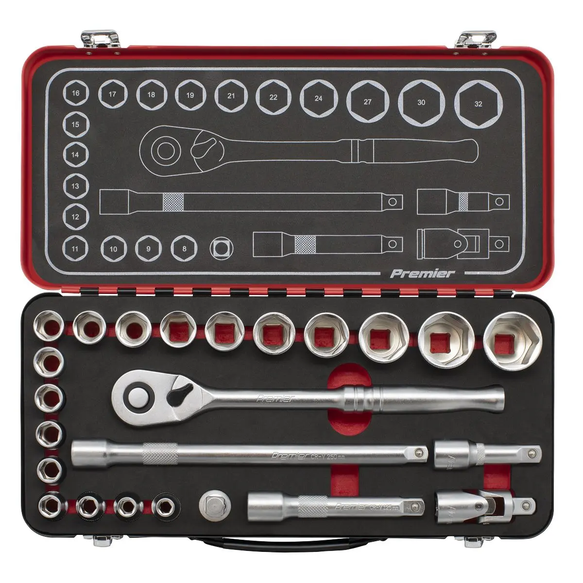 Sealey Premier Platinum Socket Set 1/2"Sq Drive 24pc - Premier Platinum - Image 3