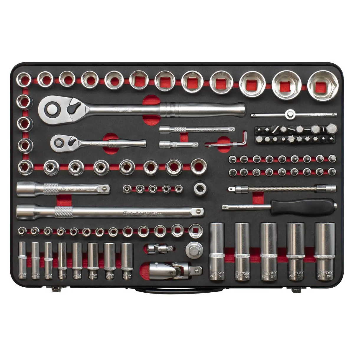 Sealey Premier Platinum Socket Set 1/4" & 1/2"Sq Drive 108pc - Premier Platinum - Image 11