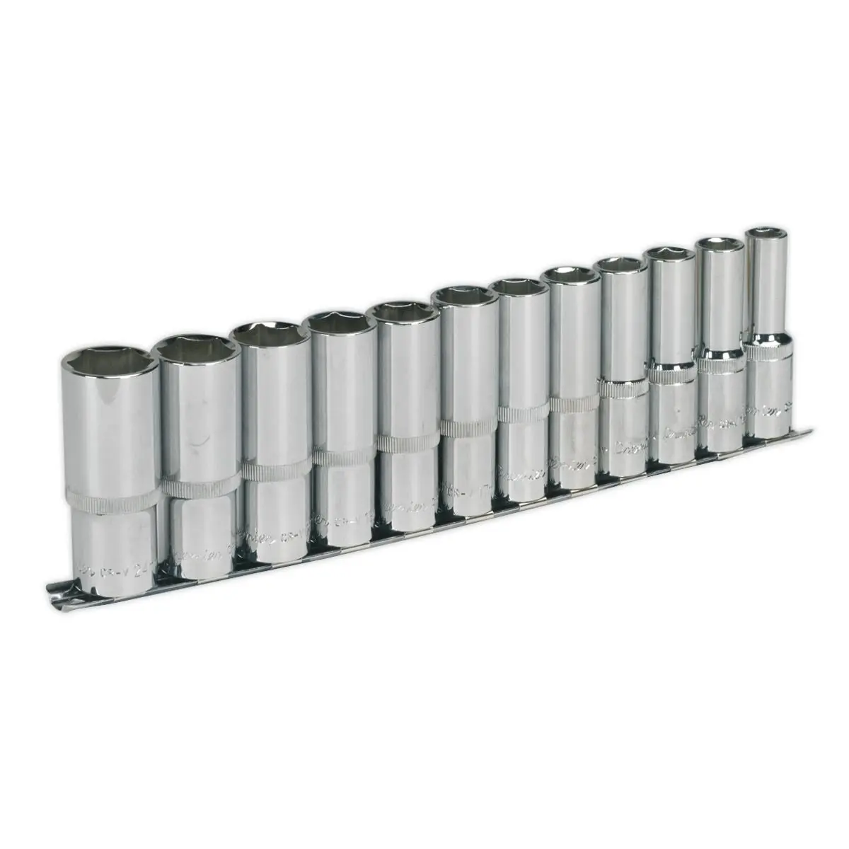 Sealey Premier Socket Set 12pc 1/2"Sq Drive 6pt Deep WallDrive® Metric