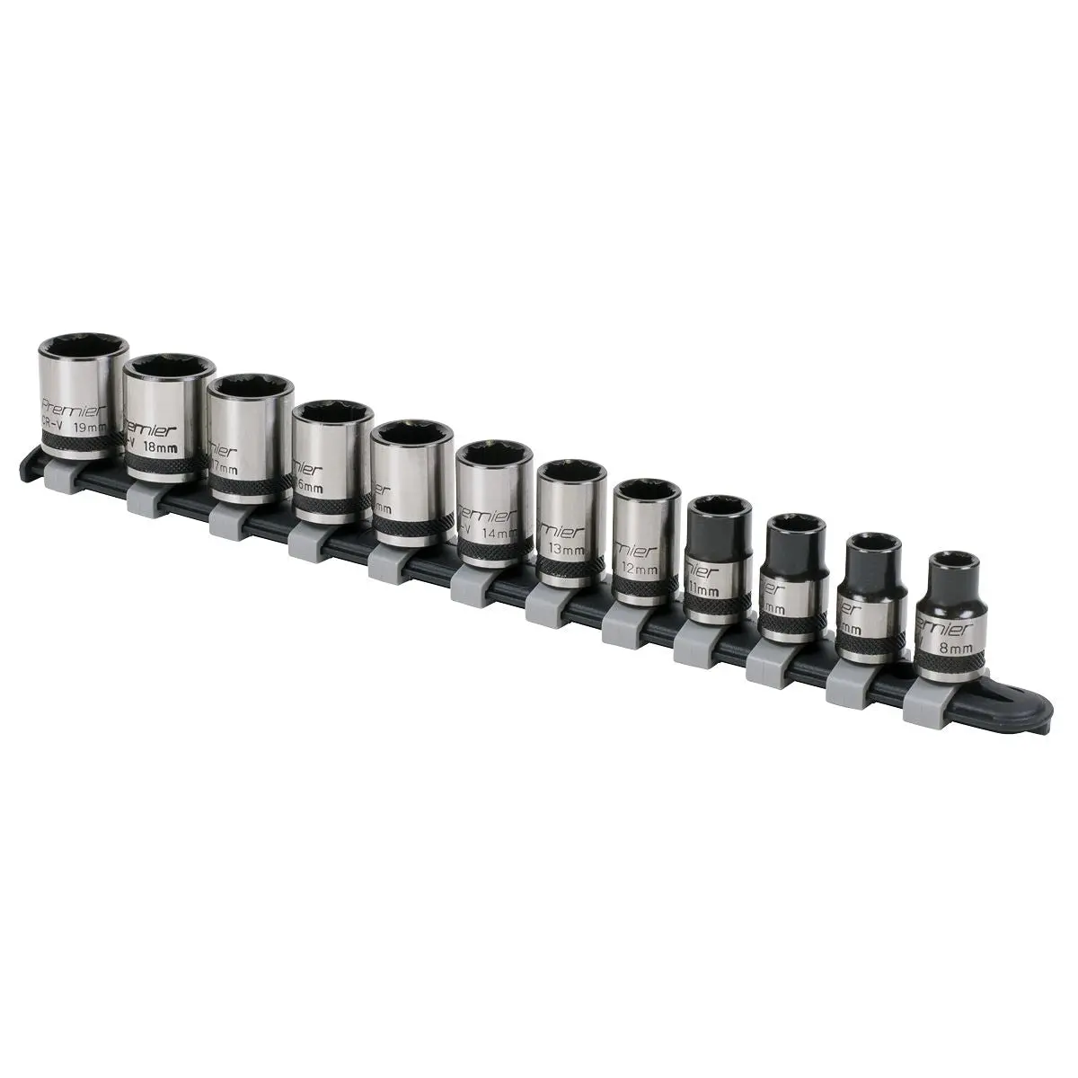 Sealey Premier Black Socket Set 12pc 3/8"Sq Drive Lock-On™ 6pt Metric - Premier Black - Image 5