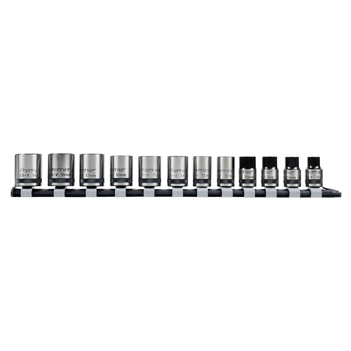 Sealey Premier Black Socket Set 12pc 3/8"Sq Drive Lock-On™ 6pt Metric - Premier Black - Image 6