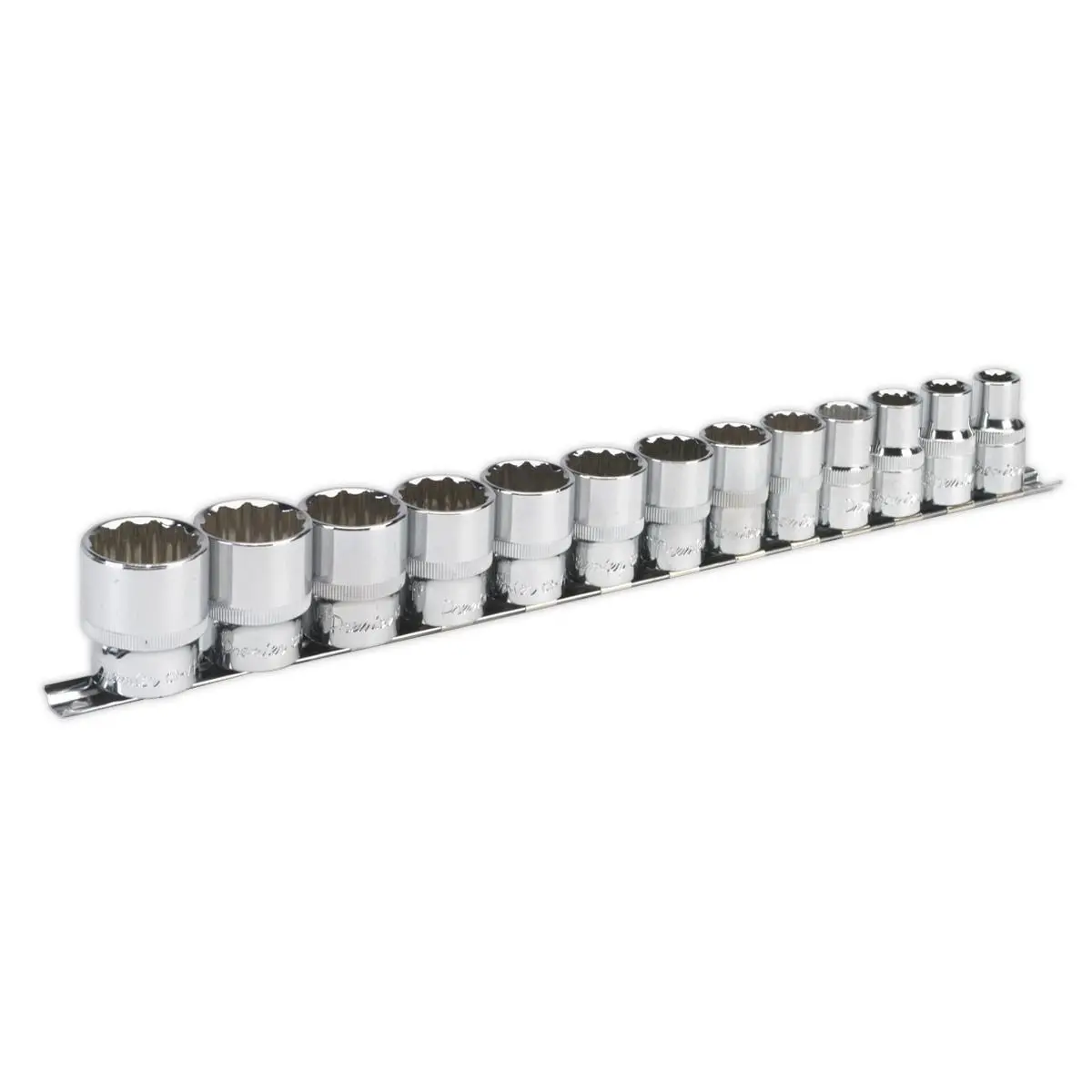 Sealey Premier Socket Set 13pc 1/2"Sq Drive 12pt WallDrive® Imperial