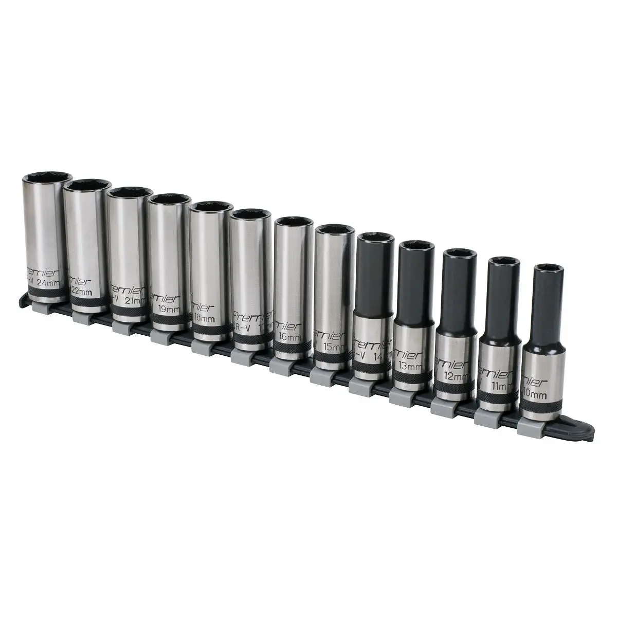 Sealey Premier Black Socket Set 13pc 1/2"Sq Drive Deep Lock-On™ 6pt Metric - Premier Black - Image 3