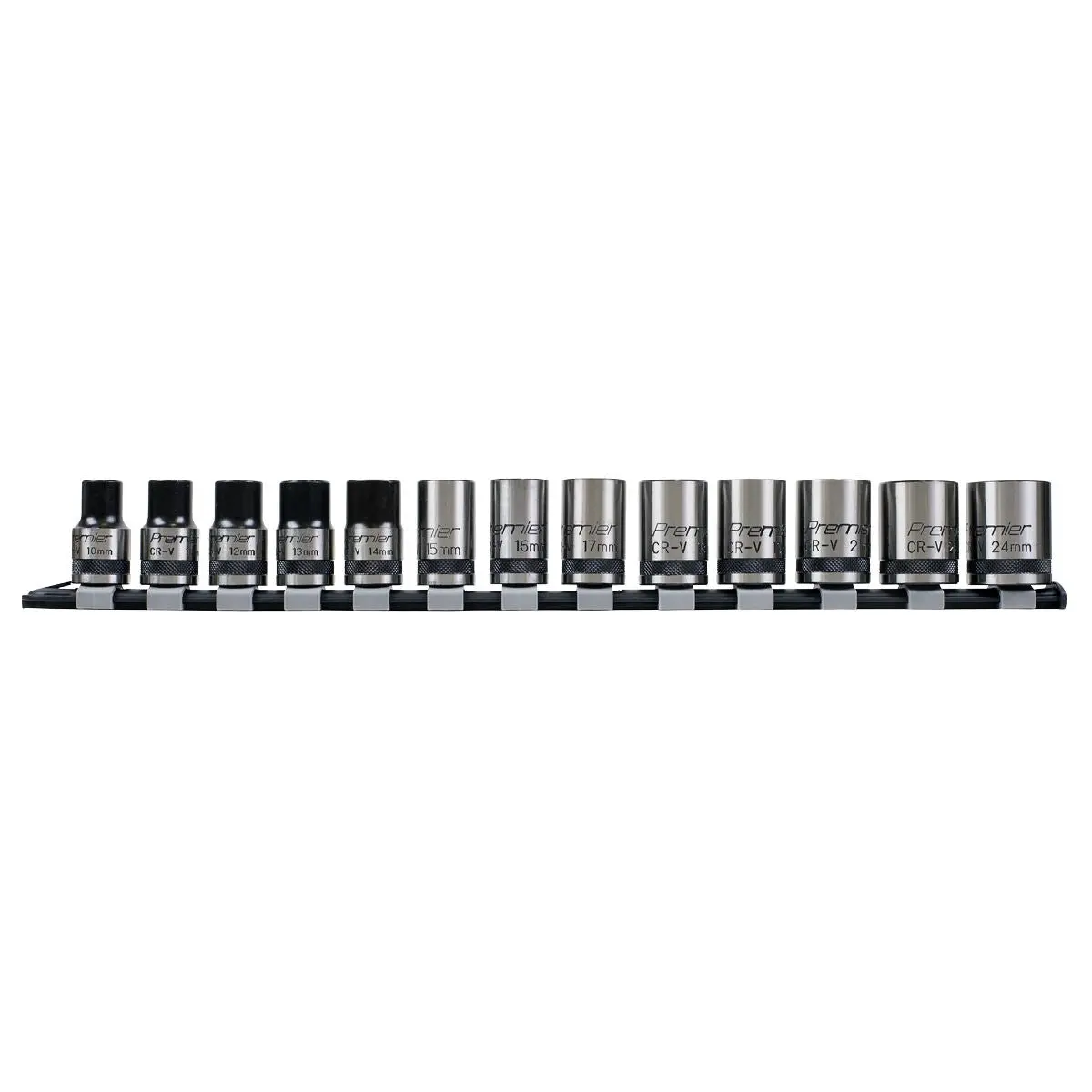 Sealey Premier Socket Set 13pc 1/2"Sq Drive Lock-On™ 6pt Metric - Black Series - Image 4