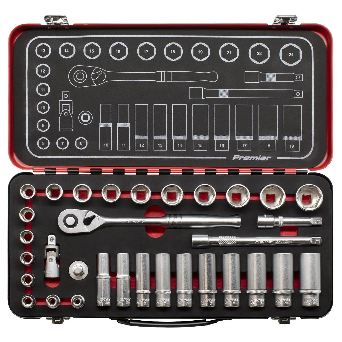 Sealey Premier Platinum Socket Set 3/8"Sq Drive 32pc - Premier Platinum - Image 7
