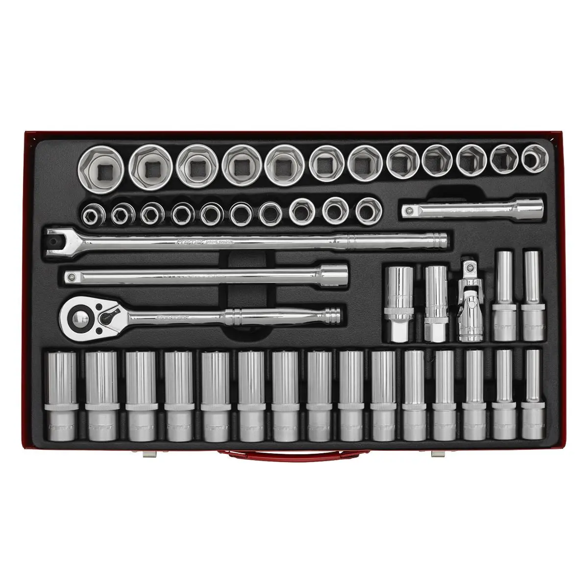 Sealey Premier Socket Set 46pc 1/2"Sq Drive 6pt WallDrive® - Metric - Image 3