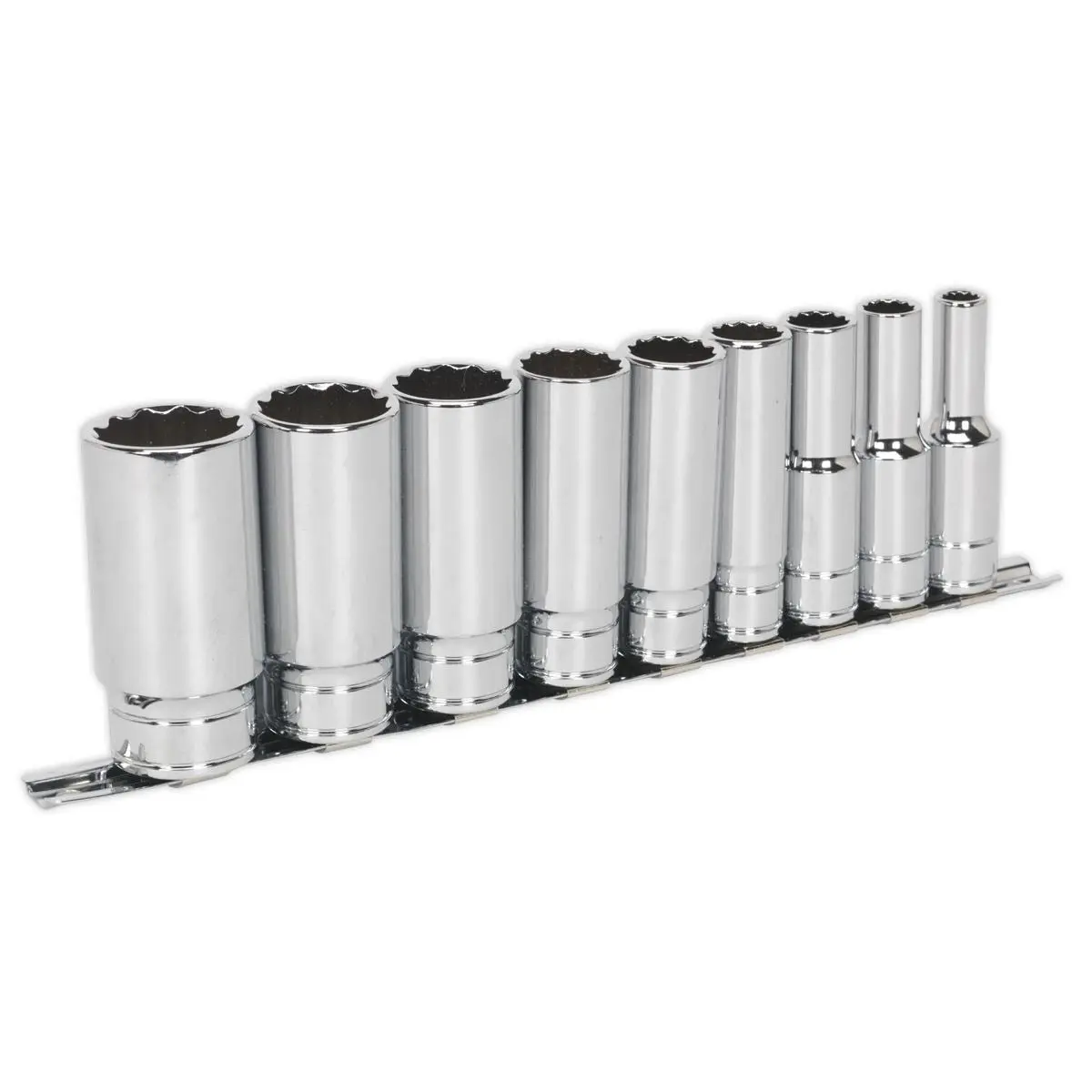 Sealey Premier Socket Set 9pc 1/2"Sq Drive Deep Whitworth