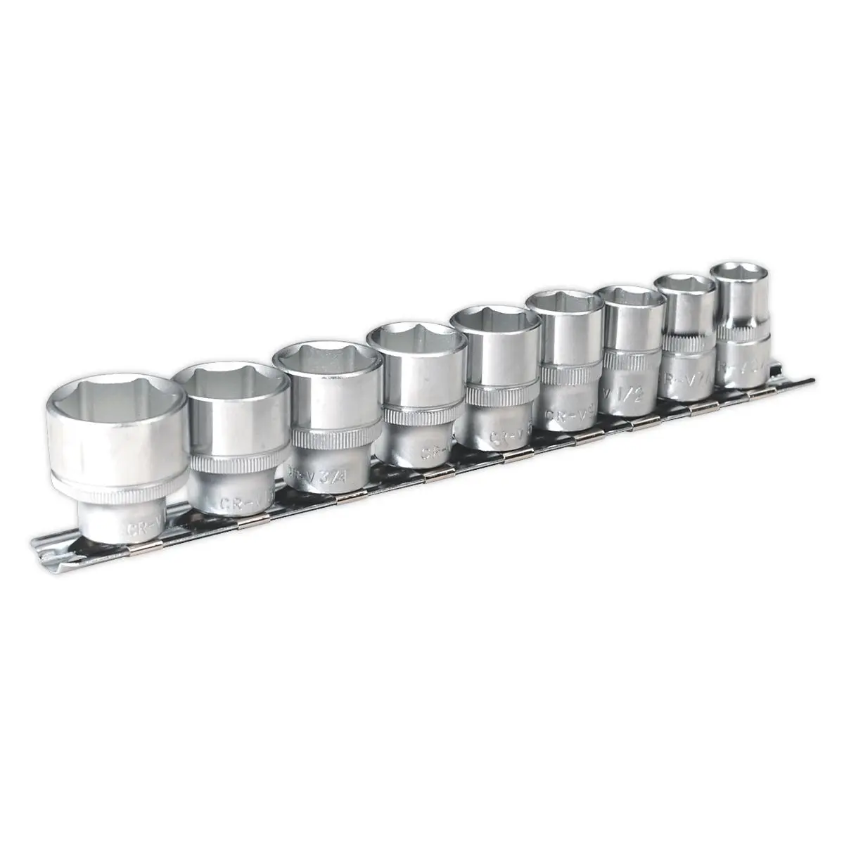 Sealey Premier Socket Set 9pc 3/8"Sq Drive 6pt WallDrive® Imperial