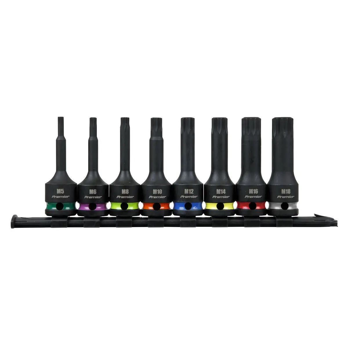 Sealey Premier Spline Impact Socket Bit Set 8pc 1/2"Sq Drive - Image 4