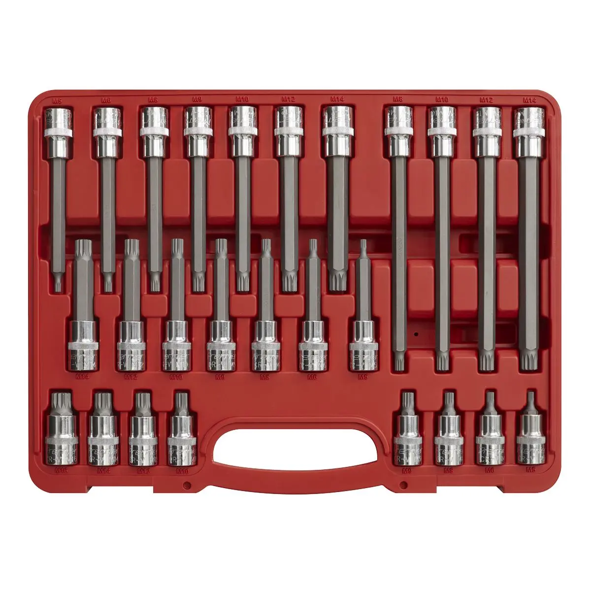 Sealey Premier Spline Socket Bit Set 26pc 1/2"Sq Drive - Image 2