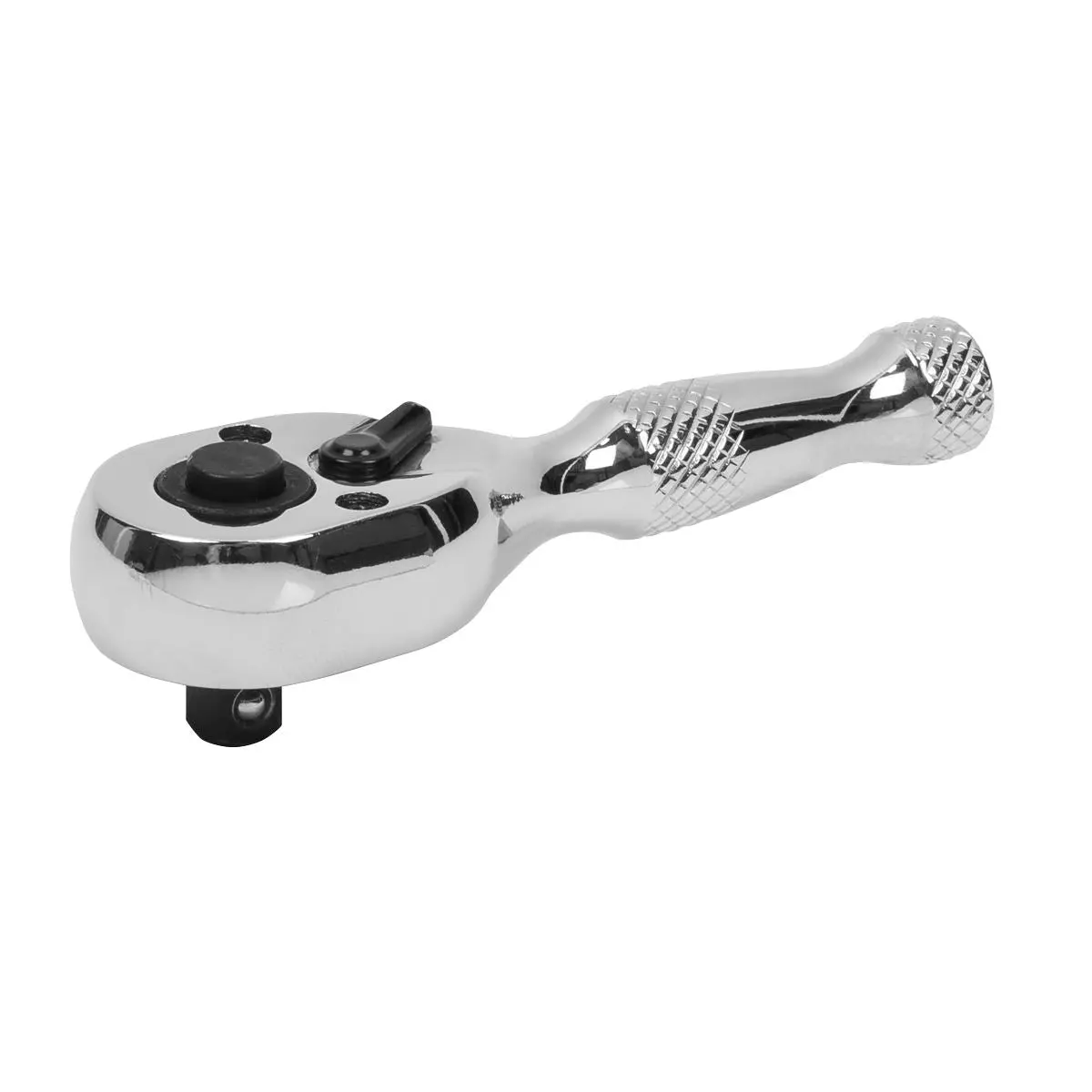 Sealey Premier Stubby Ratchet Wrench 1/4"Sq Drive Pear-Head Flip Reverse - Image 5