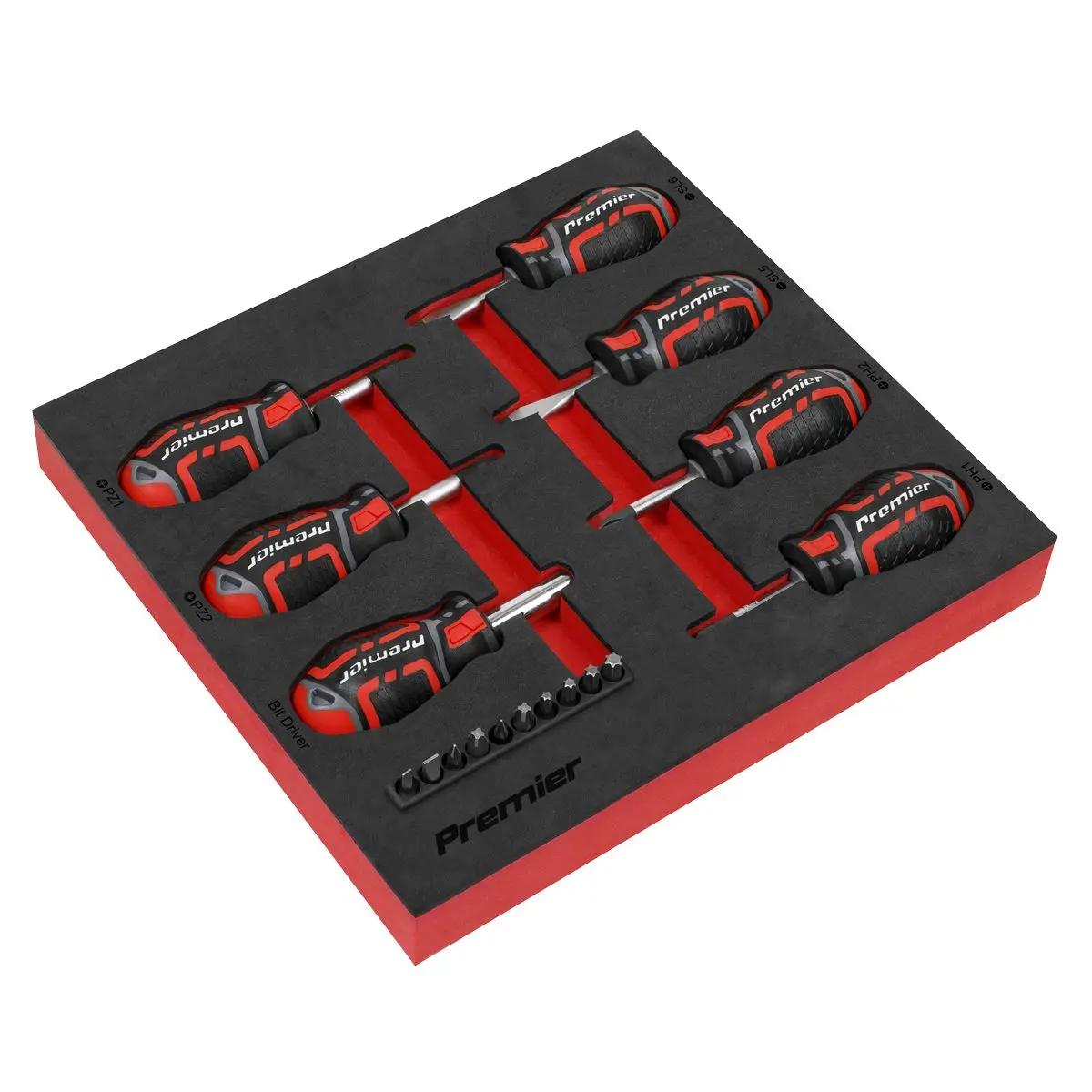Sealey Premier Stubby Screwdriver Set 17pc GripMAX®